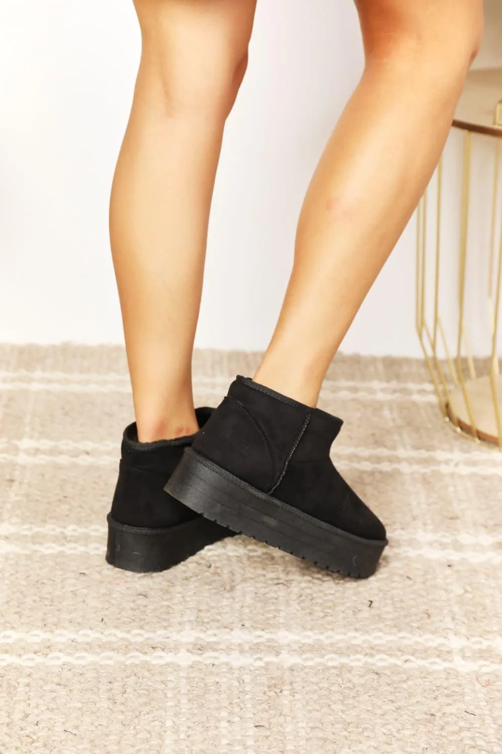 Legend Women's Black Platform Mini Boots