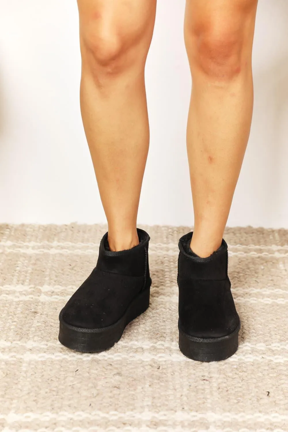 Legend Women's Black Platform Mini Boots