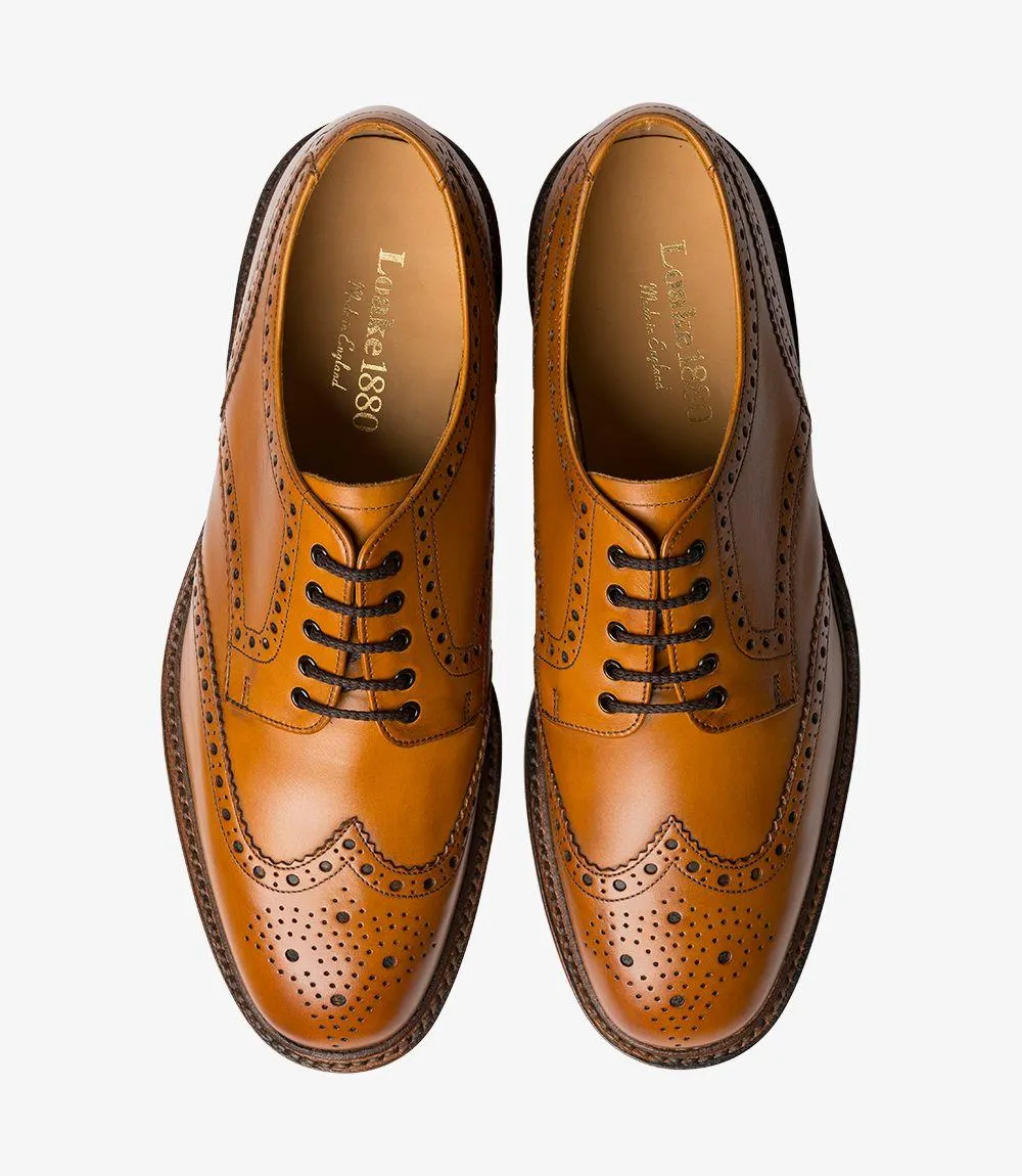 LOAKE CHESTER TAN DERBY BROGUE LEATHER SOLE F-MEDIUM