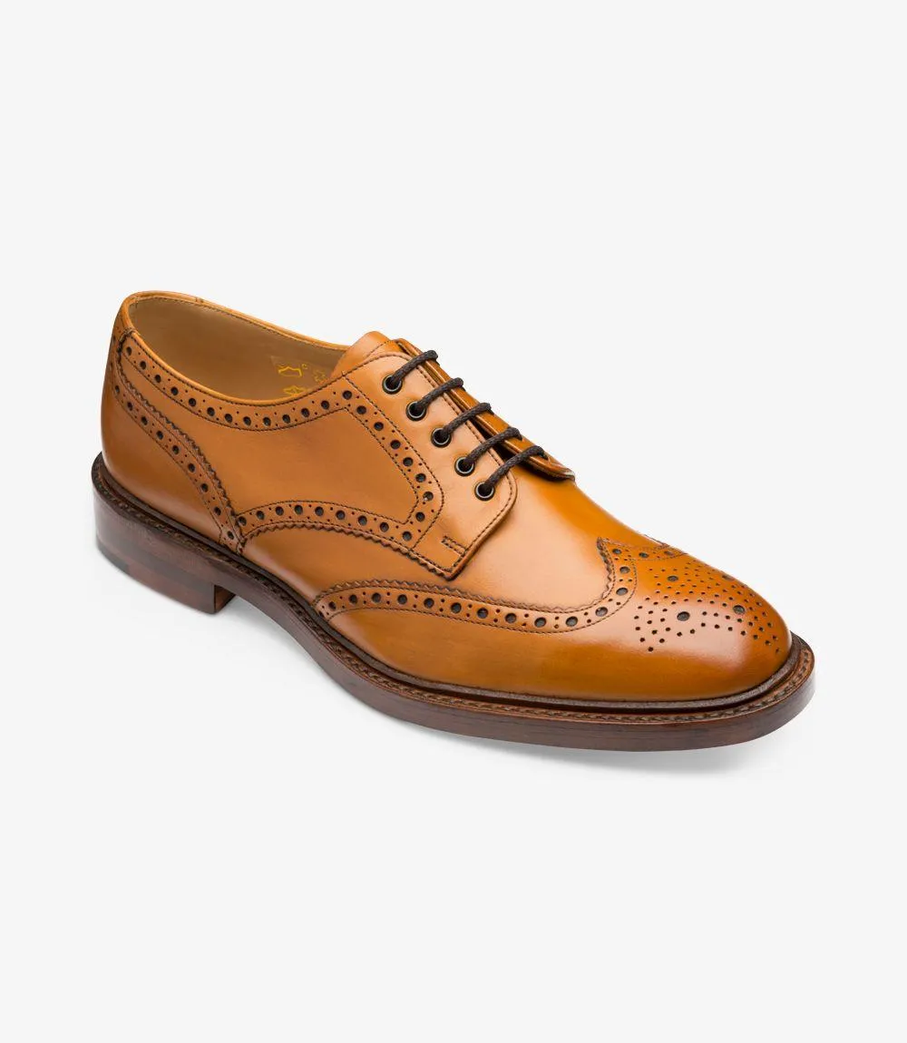 LOAKE CHESTER TAN DERBY BROGUE LEATHER SOLE F-MEDIUM