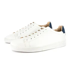 Mahari : Men's Leather Sneaker in White Cayak