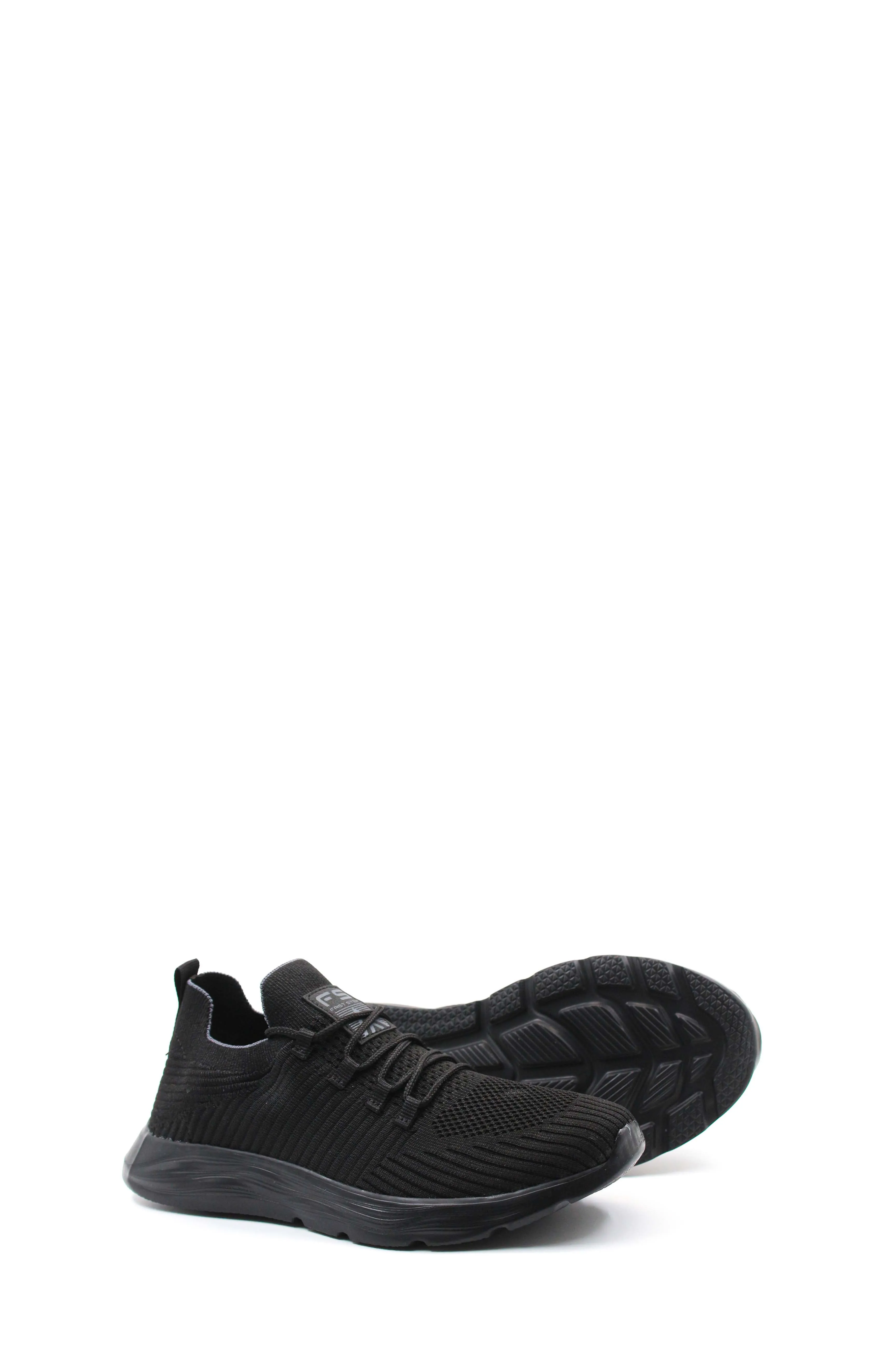 Men's All-Black Knit Sneakers with Flexible Sole - Wessi