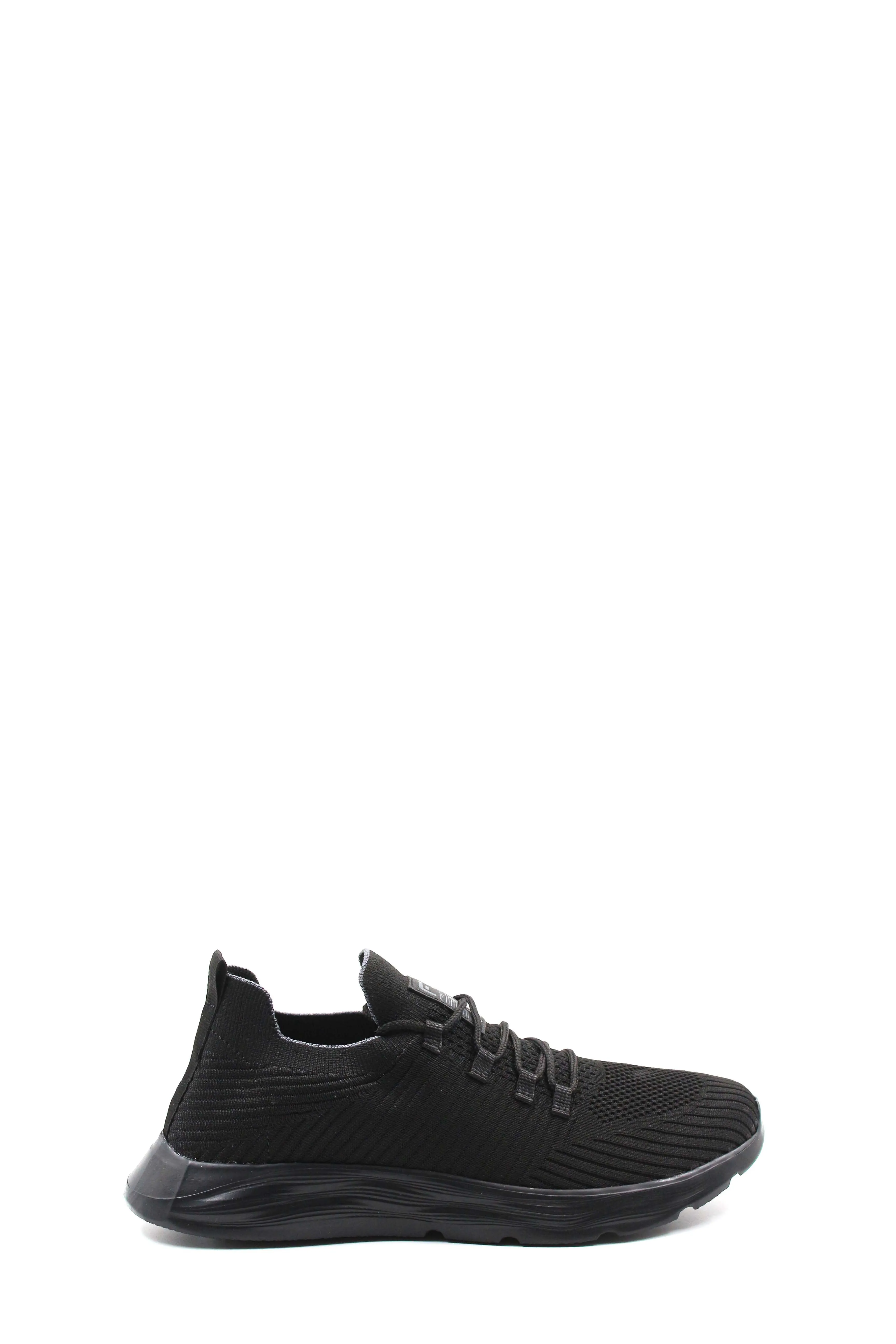 Men's All-Black Knit Sneakers with Flexible Sole - Wessi