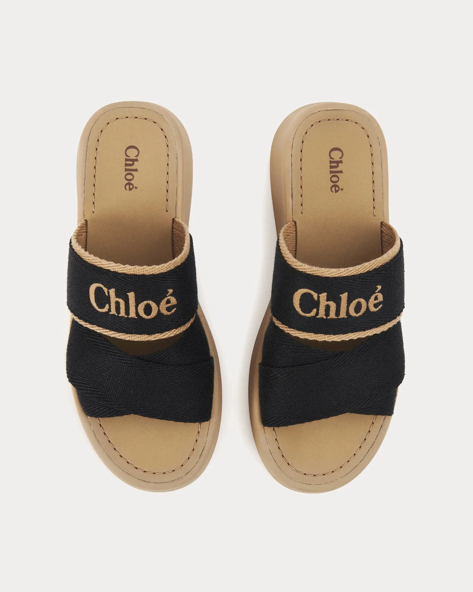 Mila Beige / Black Slides