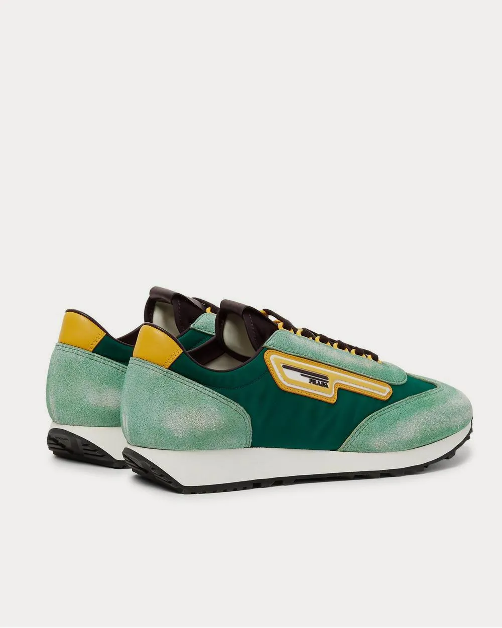 Milano 70 Nylon and Suede  Green low top sneakers