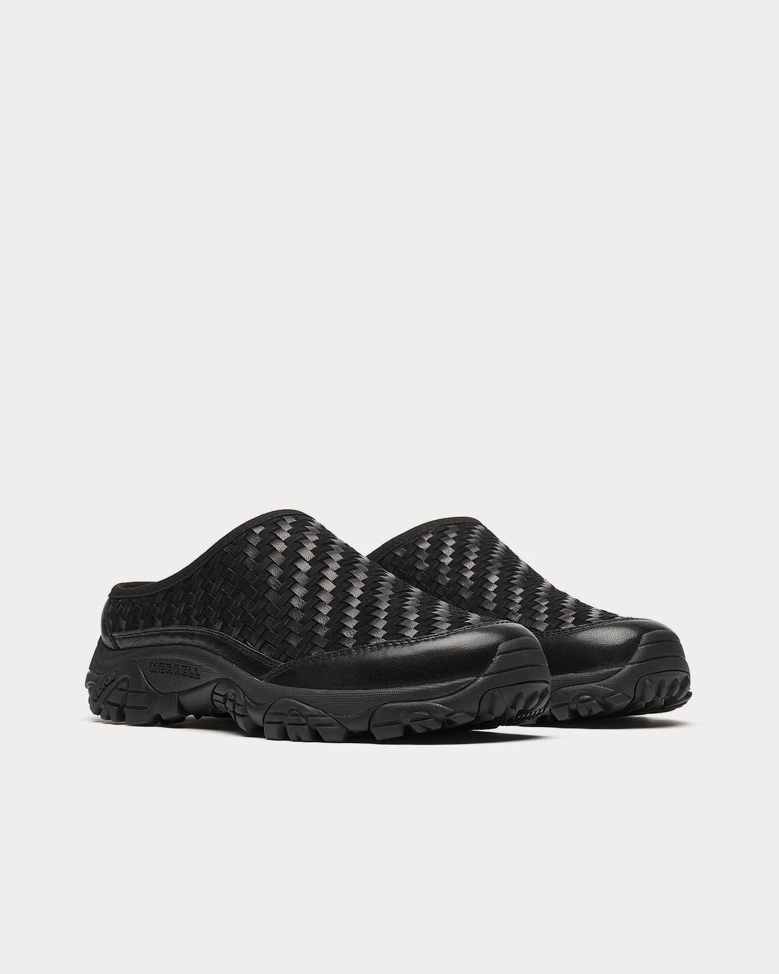 Moab 2 Slide Leather Woven Black Slip On Sneakers