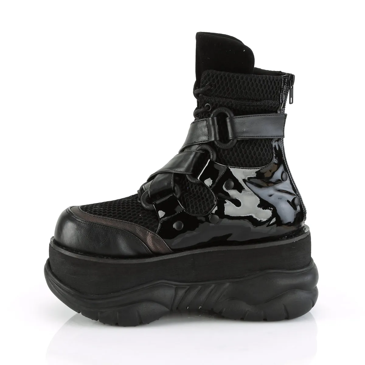 NEPTUNE-126 DemoniaCult Black Vegan Leather Sexy Unisex Platform Shoes & Boots (Alternative Footwear)