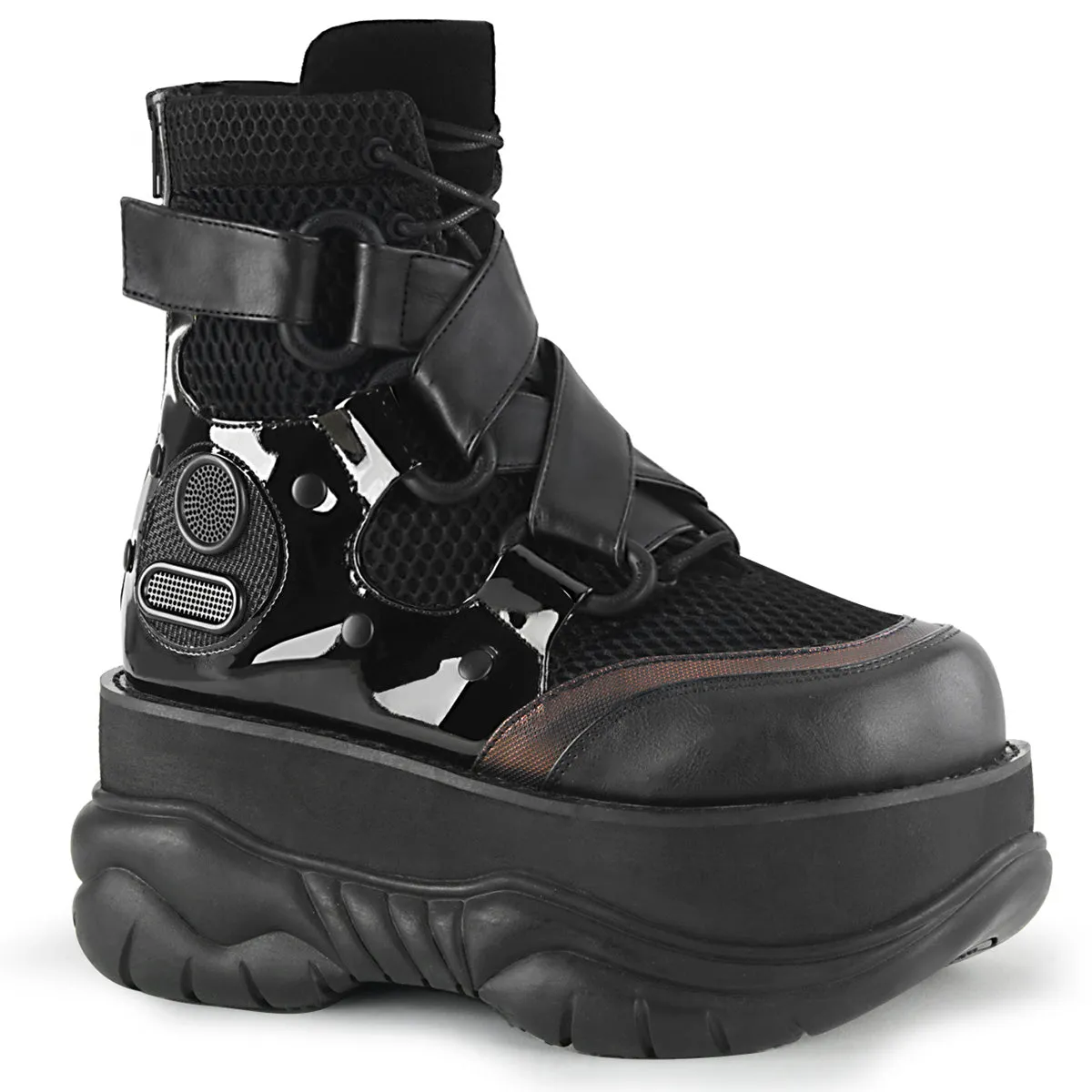 NEPTUNE-126 DemoniaCult Black Vegan Leather Sexy Unisex Platform Shoes & Boots (Alternative Footwear)