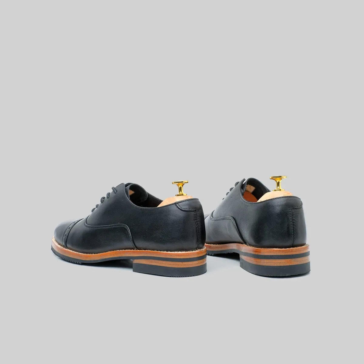 Oxford Captoe Brogues Black Leather