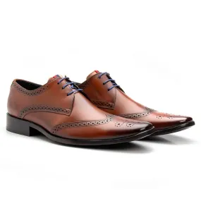 Oxfords Shoes Brogue Leather Dress Lace Up Wingtip Toe