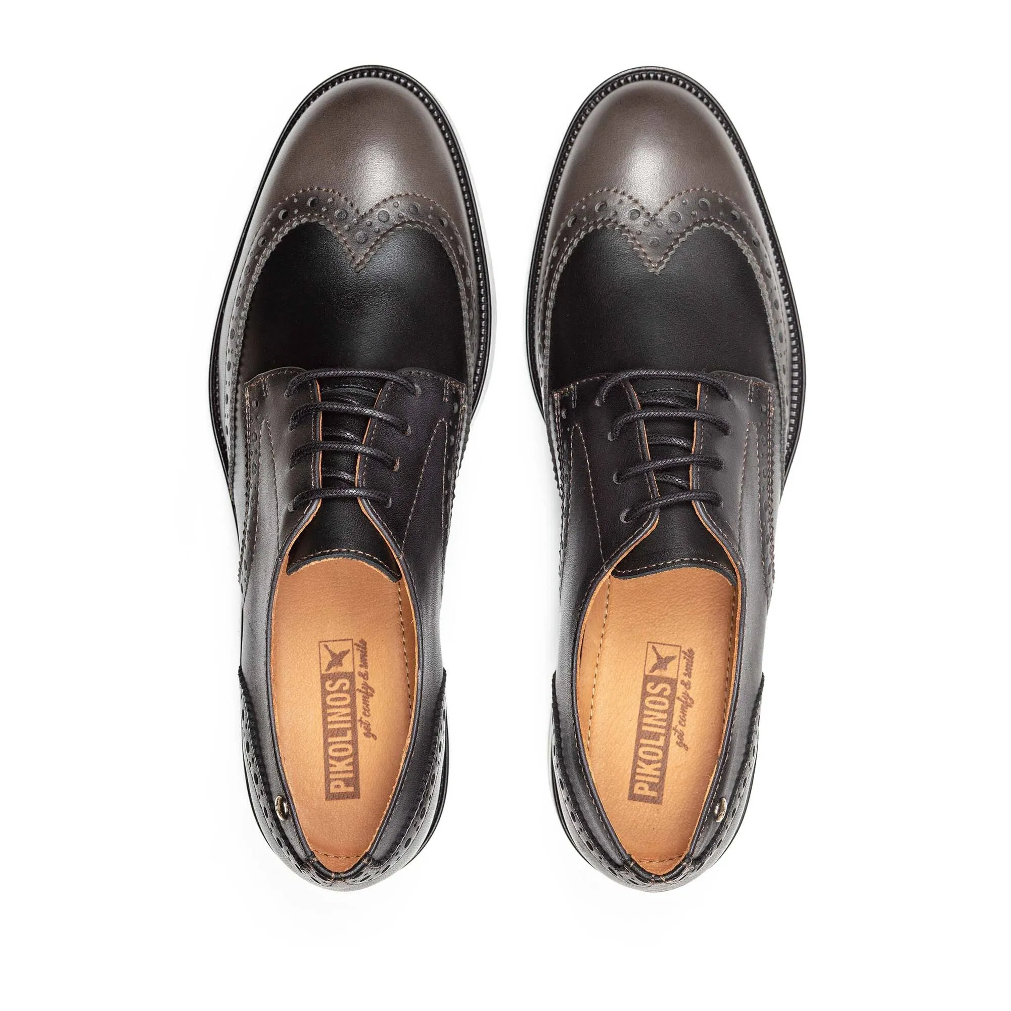 Pikolinos Women's Puertollano W3C-4868C1 Leather Blucher Shoes Lead Black