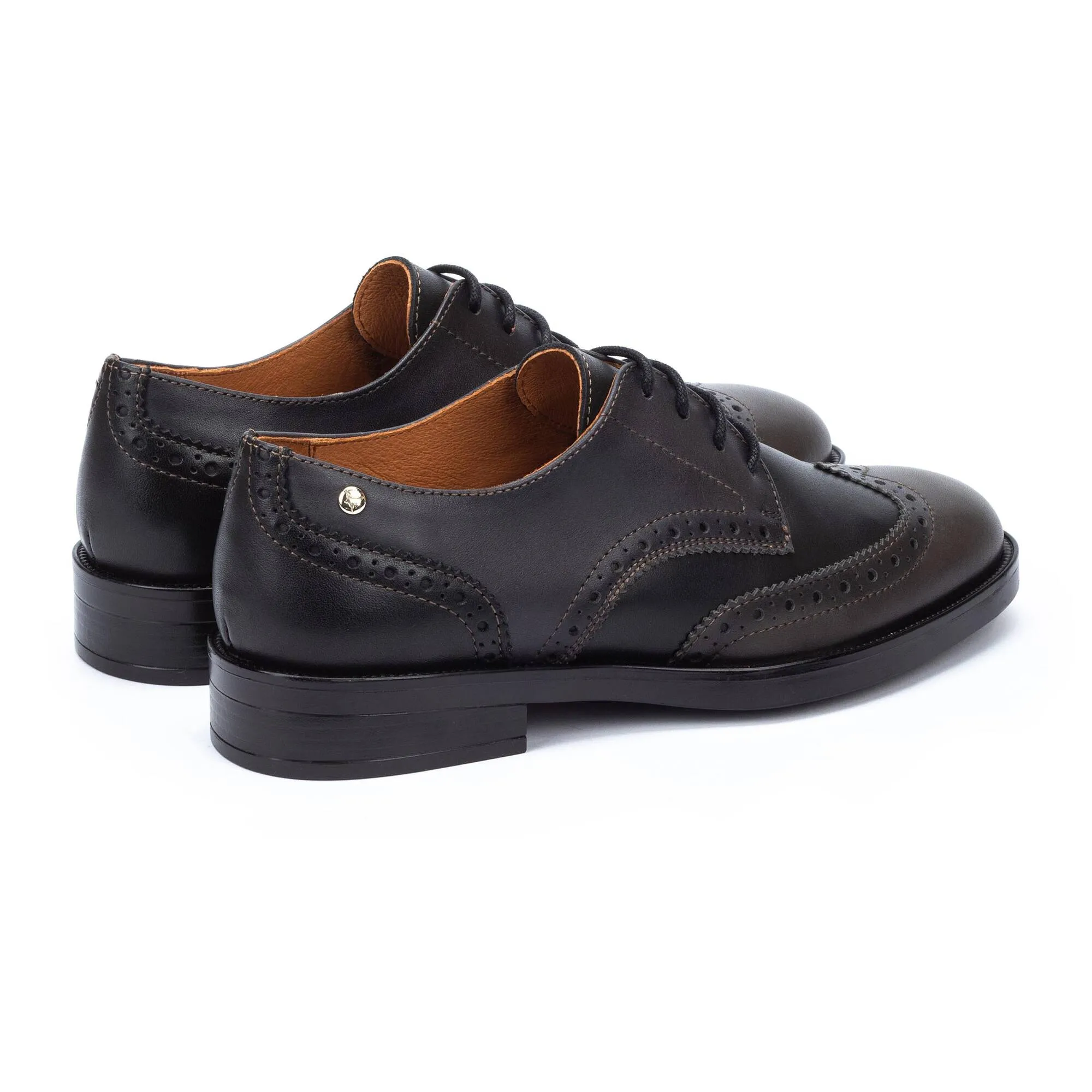 Pikolinos Women's Puertollano W3C-4868C1 Leather Blucher Shoes Lead Black