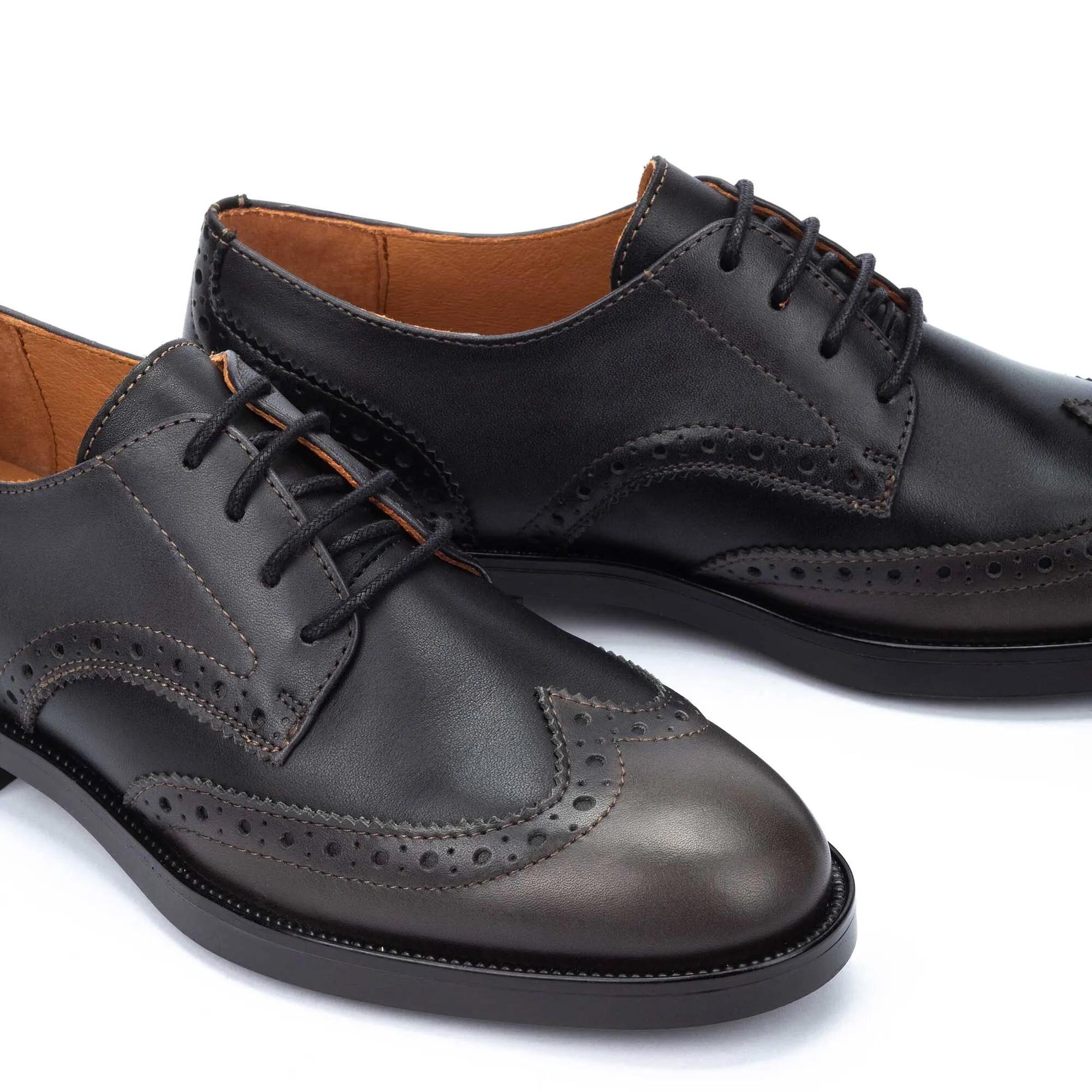 Pikolinos Women's Puertollano W3C-4868C1 Leather Blucher Shoes Lead Black