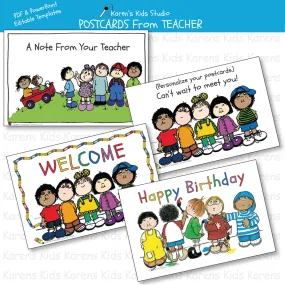 POSTCARDS FROM TEACHER Editable Printables