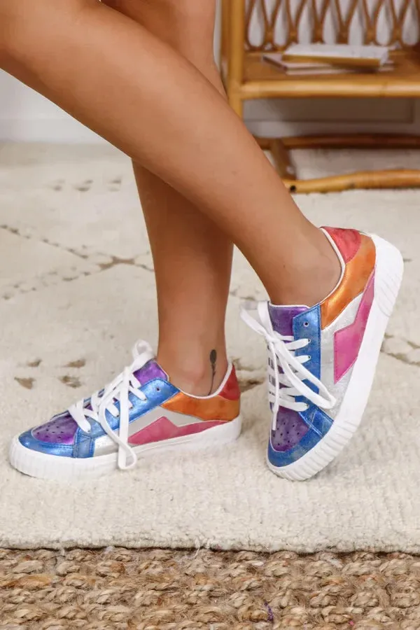 Rainbow Metallic Willa Sneakers by Blowfish
