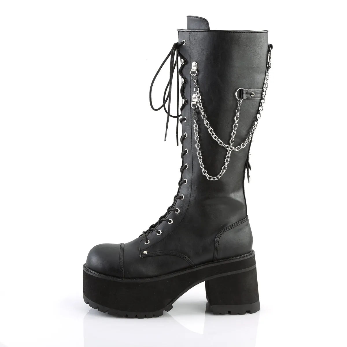 RANGER-303 DemoniaCult Black Faux Leather Sexy Unisex Platform Boots (Alternative Footwear)