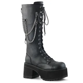 RANGER-303 DemoniaCult Black Faux Leather Sexy Unisex Platform Boots (Alternative Footwear)