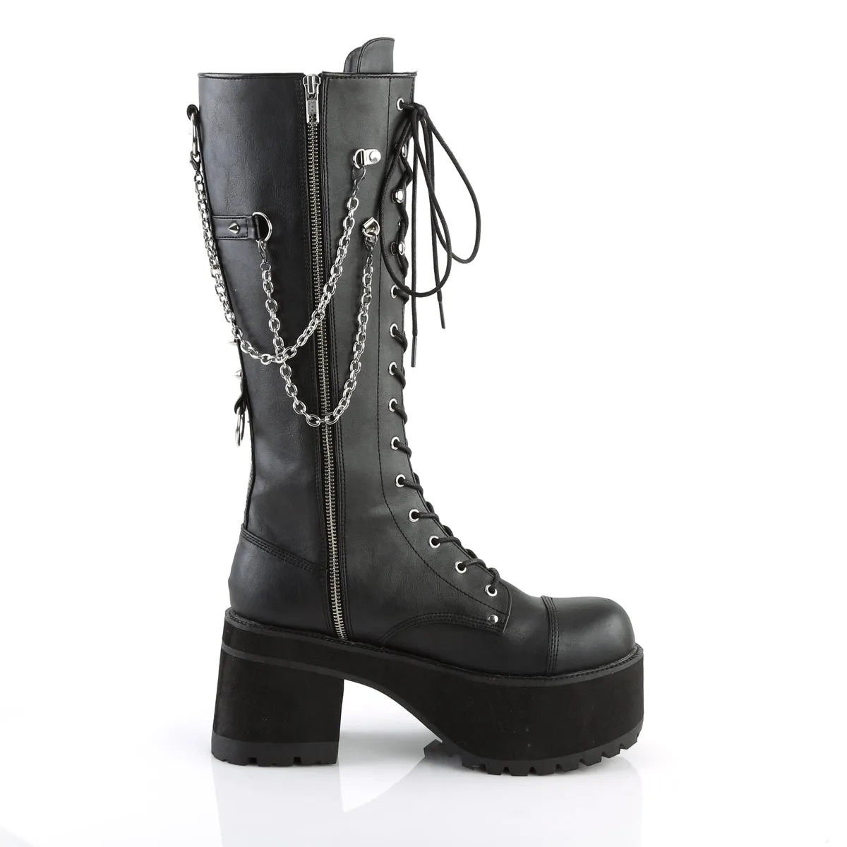 RANGER-303 DemoniaCult Black Faux Leather Sexy Unisex Platform Boots (Alternative Footwear)
