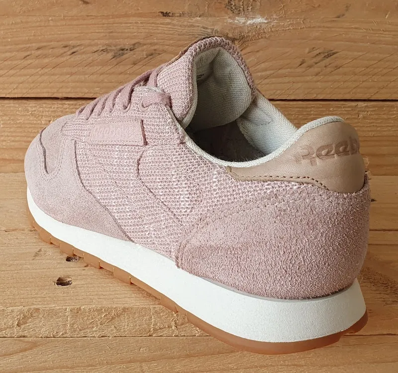 Reebok Classic Low Textile/Suede Trainers UK5/US7.5/EU38 BS7951 Pink/White