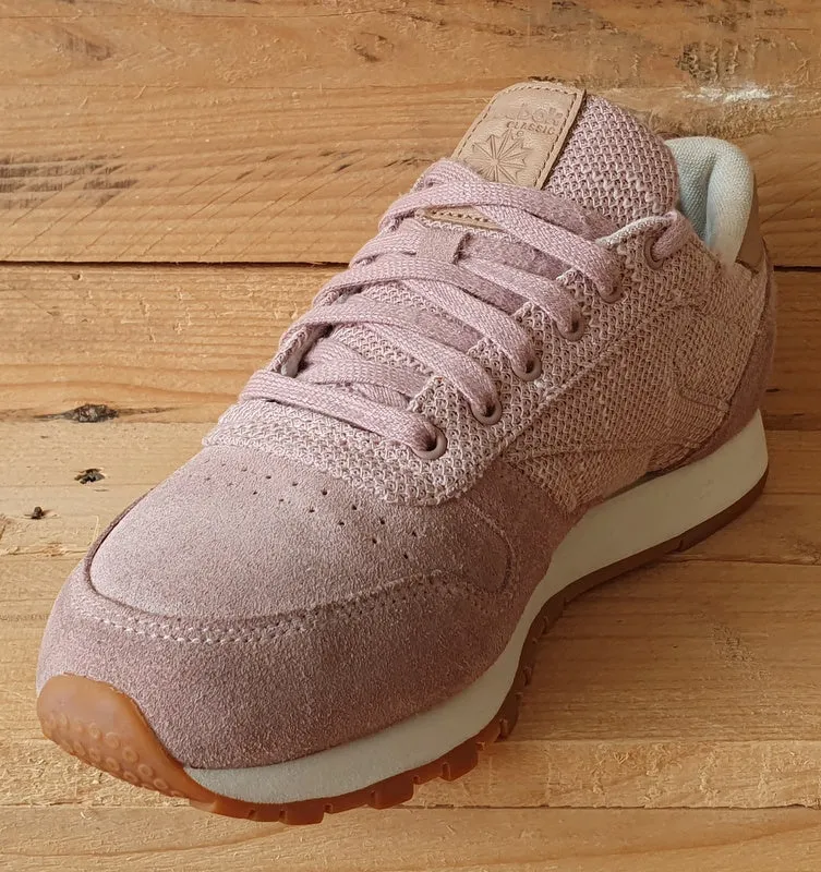 Reebok Classic Low Textile/Suede Trainers UK5/US7.5/EU38 BS7951 Pink/White