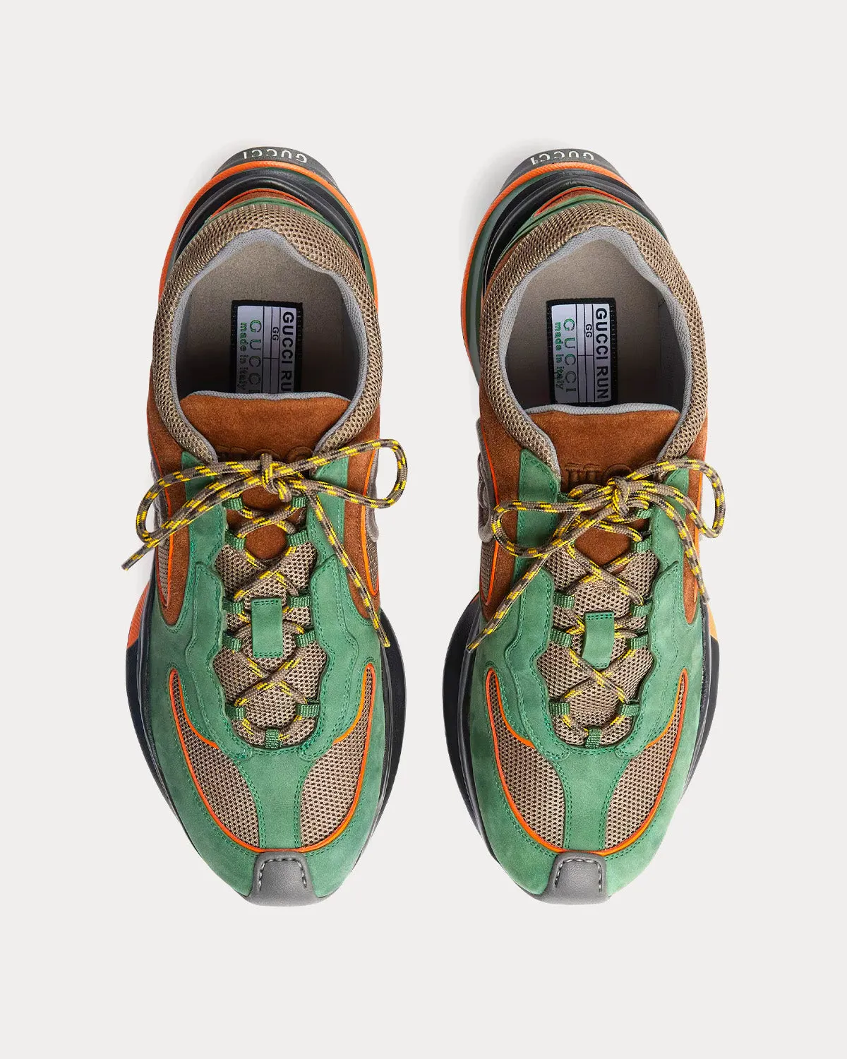 Run Suede Green / Brown Low Top Sneakers