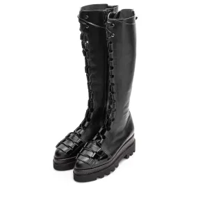 SHR Urban Touch black leather lace-up boots