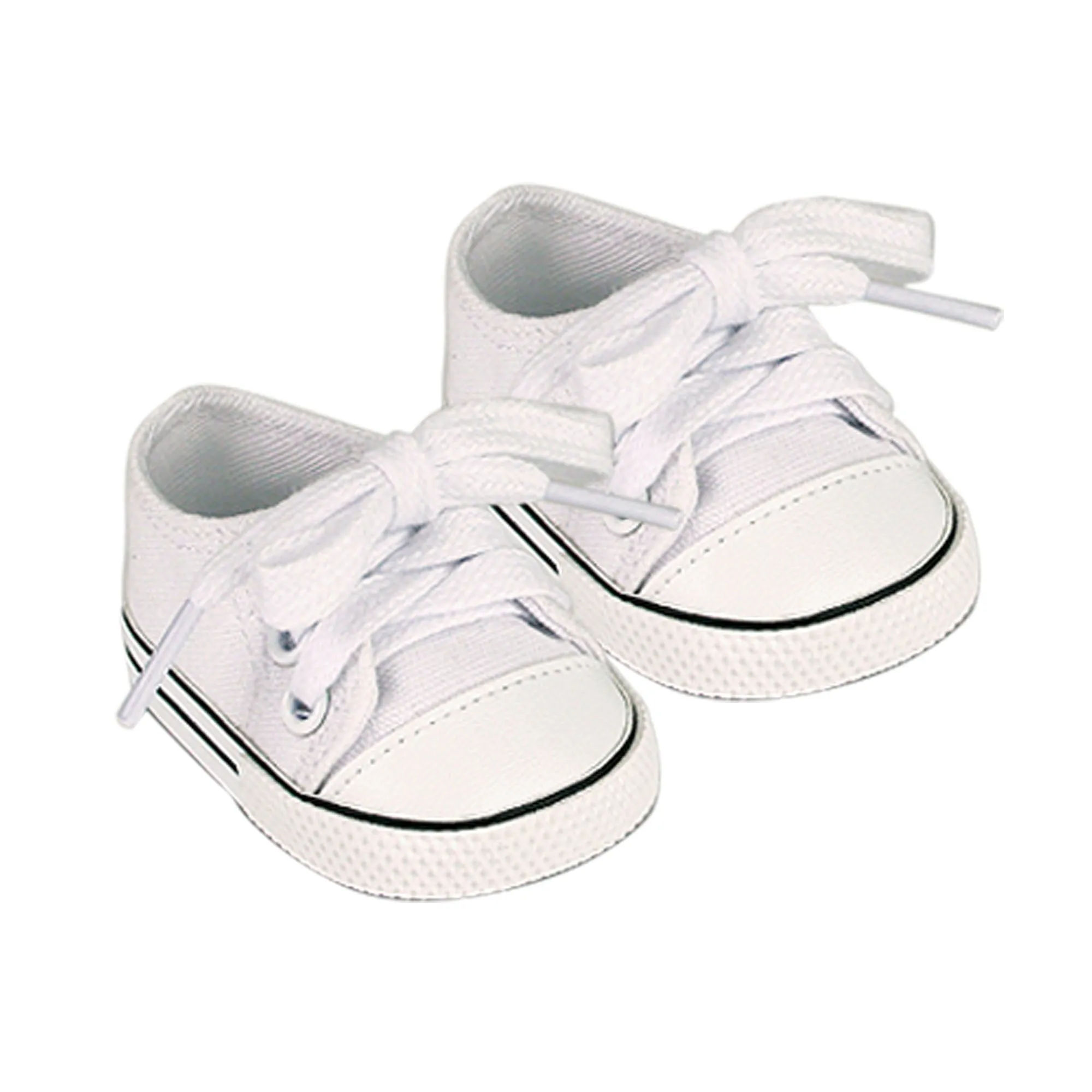 Sophia’s by Teamson Kids 18" Baby Doll Shoes with Laces, White Doll Canvas Trainers or Pumps for Dolls up to 46cm, Dolls Clothing & Accessories
