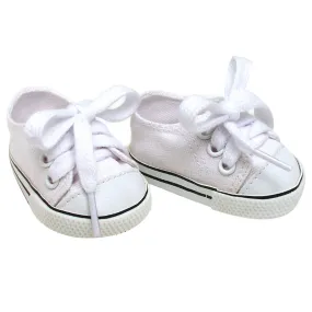 Sophia’s by Teamson Kids 18" Baby Doll Shoes with Laces, White Doll Canvas Trainers or Pumps for Dolls up to 46cm, Dolls Clothing & Accessories