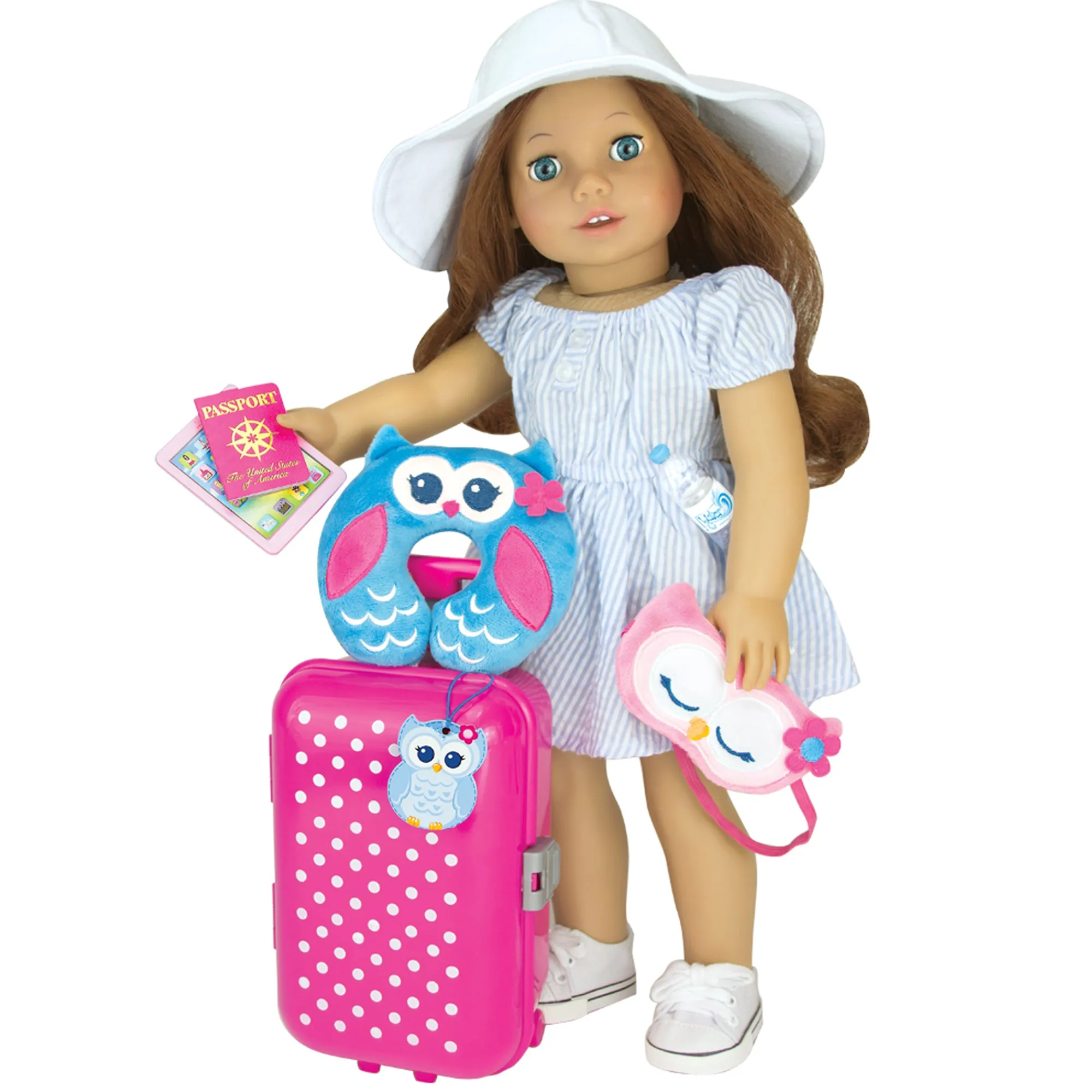 Sophia’s by Teamson Kids 18" Baby Doll Shoes with Laces, White Doll Canvas Trainers or Pumps for Dolls up to 46cm, Dolls Clothing & Accessories
