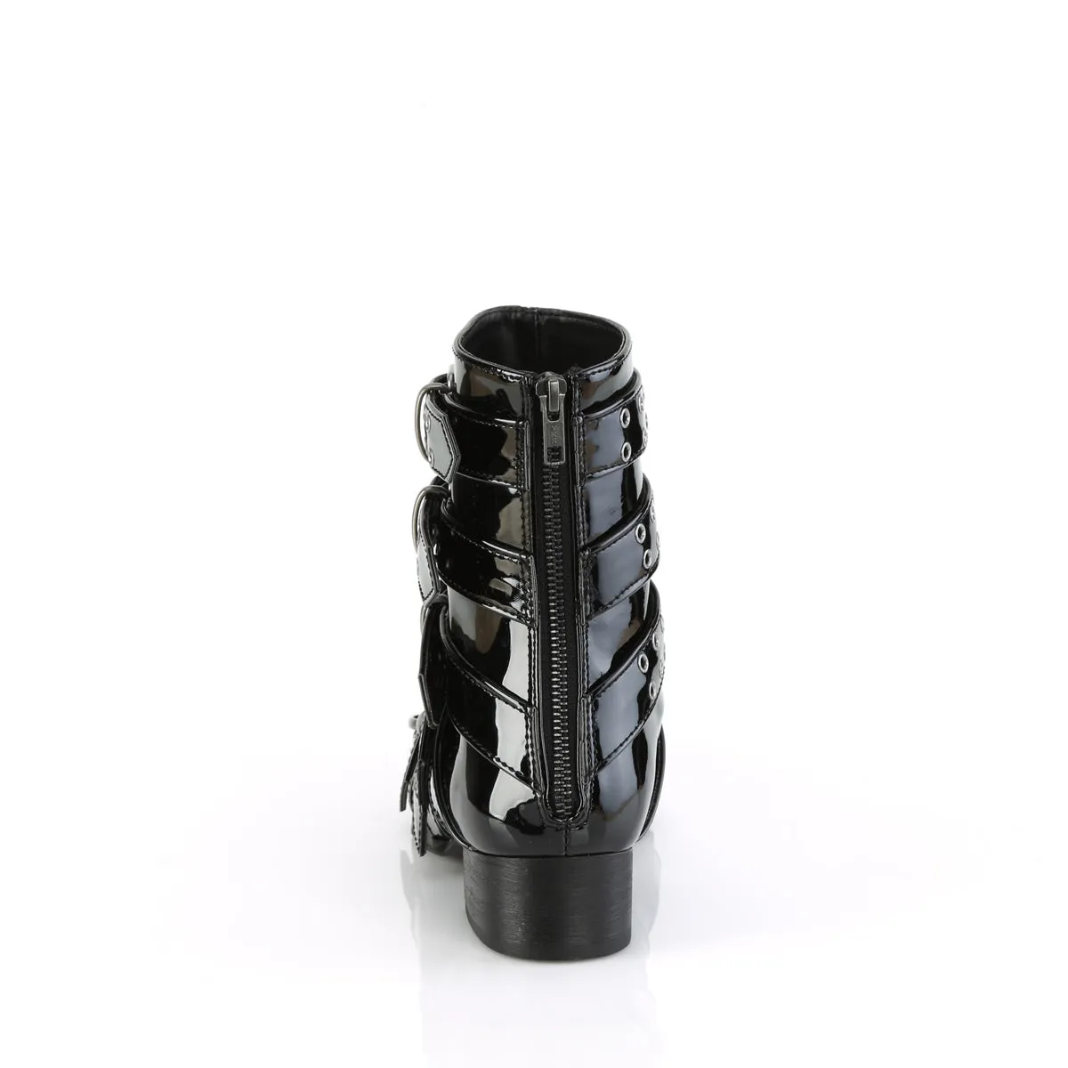 WARLOCK-70 DemoniaCult Black Patent Sexy Unisex Boots (Alternative Footwear)